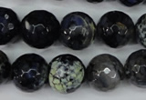 CAG5225 15 inches 14mm faceted round fire crackle agate beads