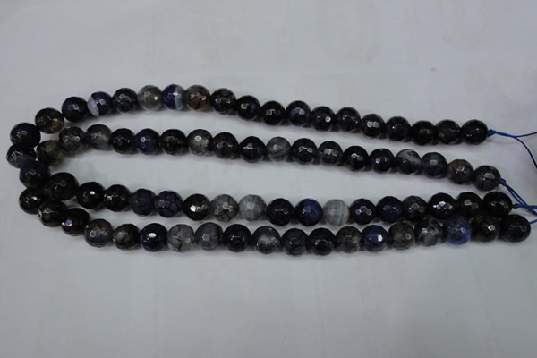 CAG5228 15 inches 10mm faceted round fire crackle agate beads