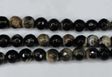 CAG5231 15 inches 6mm faceted round fire crackle agate beads