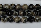 CAG5232 15 inches 10mm faceted round fire crackle agate beads