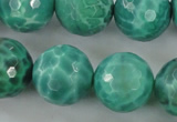 CAG5314 15.5 inches 14mm faceted round peafowl agate gemstone beads