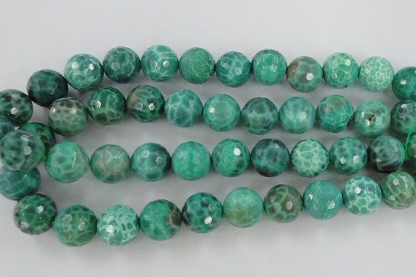 CAG5314 15.5 inches 14mm faceted round peafowl agate gemstone beads