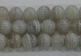 CAG5321 15.5 inches 6mm round grey line agate beads wholesale