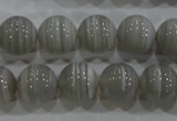 CAG5323 15.5 inches 12mm round grey line agate beads wholesale