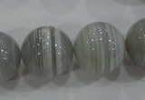 CAG5327 15.5 inches 20mm round grey line agate beads wholesale