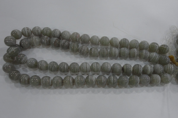 CAG5328 15.5 inches 10mm round grey line agate beads wholesale