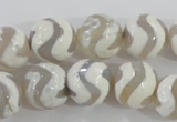 CAG5331 15.5 inches 12mm faceted round tibetan agate beads wholesale