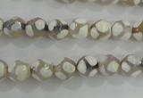 CAG5333 15.5 inches 8mm faceted round tibetan agate beads wholesale