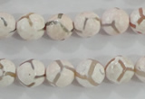 CAG5334 15.5 inches 10mm faceted round tibetan agate beads wholesale