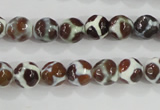 CAG5338 15.5 inches 8mm faceted round tibetan agate beads wholesale