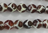 CAG5339 15.5 inches 10mm faceted round tibetan agate beads wholesale