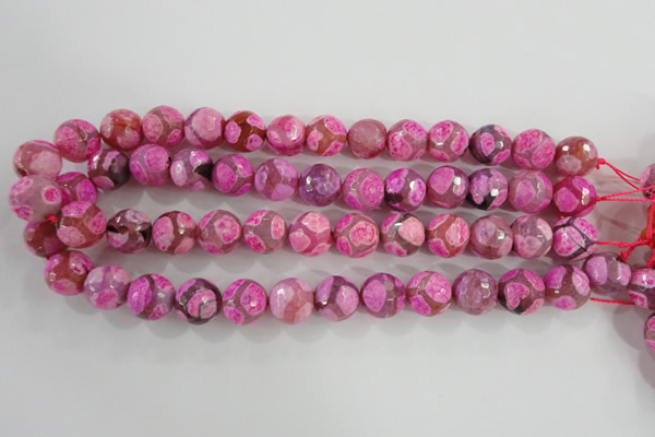 CAG5351 15.5 inches 14mm faceted round tibetan agate beads wholesale