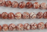 CAG5357 15.5 inches 8mm faceted round tibetan agate beads wholesale