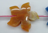 CAG5388 15.5 inches 36mm carved flower dragon veins agate beads