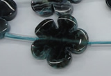 CAG5399 15.5 inches 26mm – 28mm carved flower dragon veins agate beads