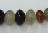 CAG5418 8*12mm – 13*22mm faceted rondelle dragon veins agate beads