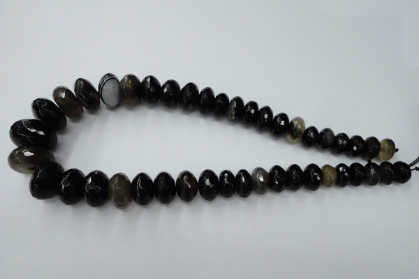 CAG5419 8*12mm – 13*22mm faceted rondelle dragon veins agate beads