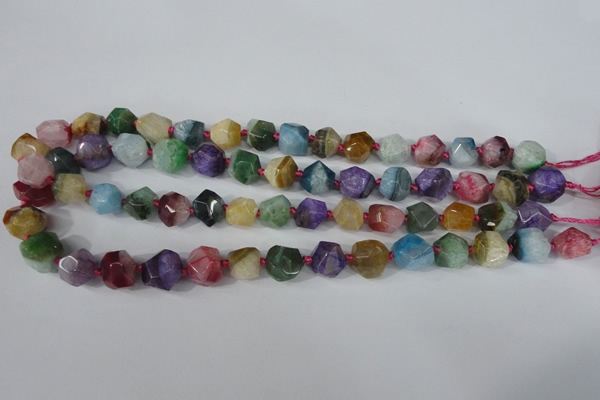 CAG5491 15.5 inches 13*13mm faceted nuggets agate gemstone beads