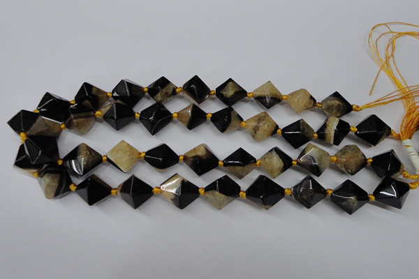 CAG5497 15.5 inches 18*18mm faceted bicone agate gemstone beads