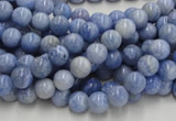 CAG550 16 inches 4mm round blue agate gemstone beads wholesale