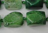 CAG5512 15.5 inches 16*17*22mm faceted nuggets agate beads