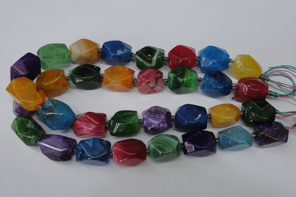 CAG5513 15.5 inches 16*17*22mm faceted nuggets agate beads