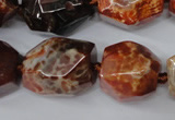 CAG5517 15.5 inches 18*22mm faceted nuggets agate gemstone beads