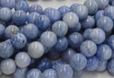 CAG552 16 inches 8mm round blue agate gemstone beads wholesale