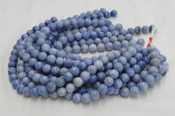 CAG552 16 inches 8mm round blue agate gemstone beads wholesale