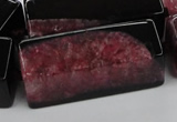 CAG5543 15.5 inches 15*15*40mm cuboid agate druzy geode beads