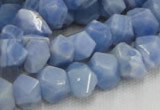 CAG557 16 inches 8*12mm faceted freeform blue agate beads wholesale