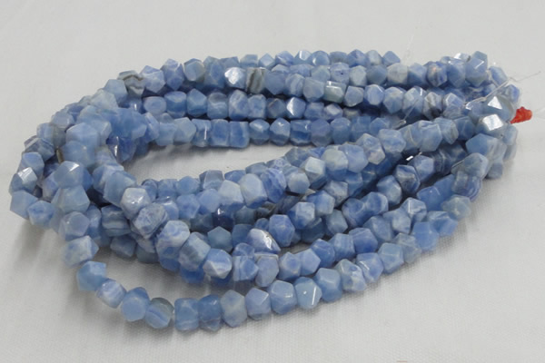 CAG557 16 inches 8*12mm faceted freeform blue agate beads wholesale