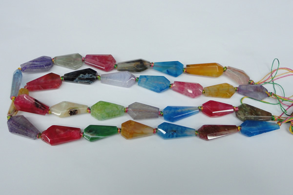 CAG5570 15 inches 12*23mm - 15*25mm faceted nuggets agate beads