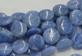 CAG558 16 inches 10mm flat round blue agate gemstone beads wholesale