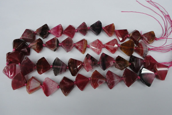 CAG5581 15 inches 15*20mm faceted triangle dragon veins agate beads