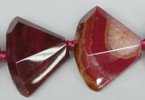 CAG5582 15 inches 25*32mm faceted triangle dragon veins agate beads