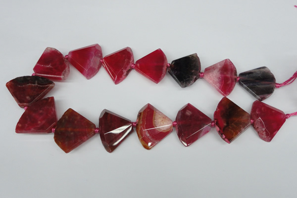 CAG5582 15 inches 25*32mm faceted triangle dragon veins agate beads