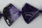 CAG5583 15 inches 20*30mm faceted triangle dragon veins agate beads