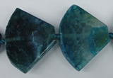 CAG5585 15 inches 30*40mm faceted triangle dragon veins agate beads