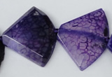 CAG5587 15 inches 30*40mm faceted triangle dragon veins agate beads