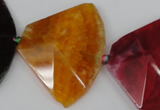 CAG5589 15 inches 30*42mm faceted triangle dragon veins agate beads