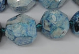 CAG5598 15 inches 20mm faceted nuggets agate gemstone beads