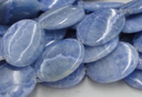 CAG561 16 inches 15*20mm oval blue agate gemstone beads wholesale