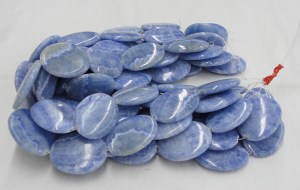 CAG562 16 inches 30*40mm oval blue agate gemstone beads wholesale