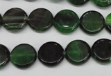 CAG5625 15 inches 12mm flat round dragon veins agate beads