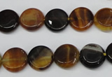 CAG5626 15 inches 12mm flat round dragon veins agate beads