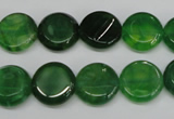 CAG5629 15 inches 12mm flat round dragon veins agate beads