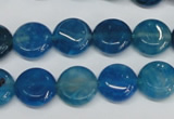 CAG5631 15 inches 12mm flat round dragon veins agate beads