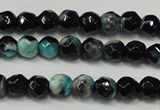 CAG5657 15 inches 4mm faceted round fire crackle agate beads