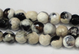 CAG5665 15 inches 6mm faceted round fire crackle agate beads